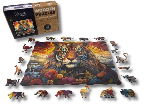 Puzzle Drewniane dla dzieci i dorosłych Poweroftiger Tygrys 200 el na Arena.pl