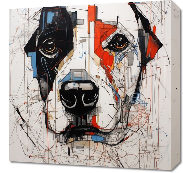 Obraz 50x50cm Przyrysowany Psiak zdjęcie 1