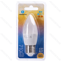 Żarówka LED C37 E27 8W 3000K 1 sztuka blister do salonu energooszczędna