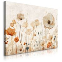 Obraz Canvas Do Salonu Polne Kwiaty Rośliny Natura Abstrakcja 120cm x 80cm