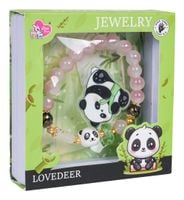 Zestaw Biżuterii Panda Różowa Bransoletka