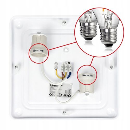 Lampa sufitowa LED PLAFON wisząca ścienna czarna 2x E27 Nowoczesna LX-909 na Arena.pl