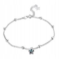 Bransoletka SREBRO 925 Niebieska Gwiazda