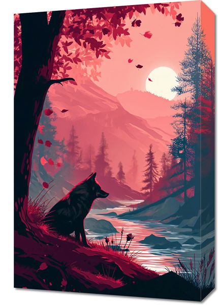 Obraz 40x60cm Wilk Przy Brzegu Lasu zdjęcie 1
