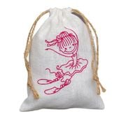 Lniany Woreczek z Haftem Baletnicy 20x15 cm ze Sznurkiem