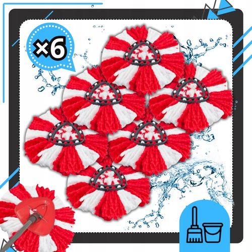 6x WKŁAD DO MOPA OBROTOWEGO MOP ZAMIENNIK VILEDA TURBO WKŁAD MEGA CHŁONNE na Arena.pl