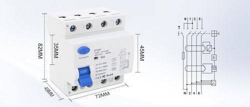 Wyłącznik różnicowoprądowy JAOGAUS STCW1 40A 30mA 4P typ B 400V 10kA na Arena.pl