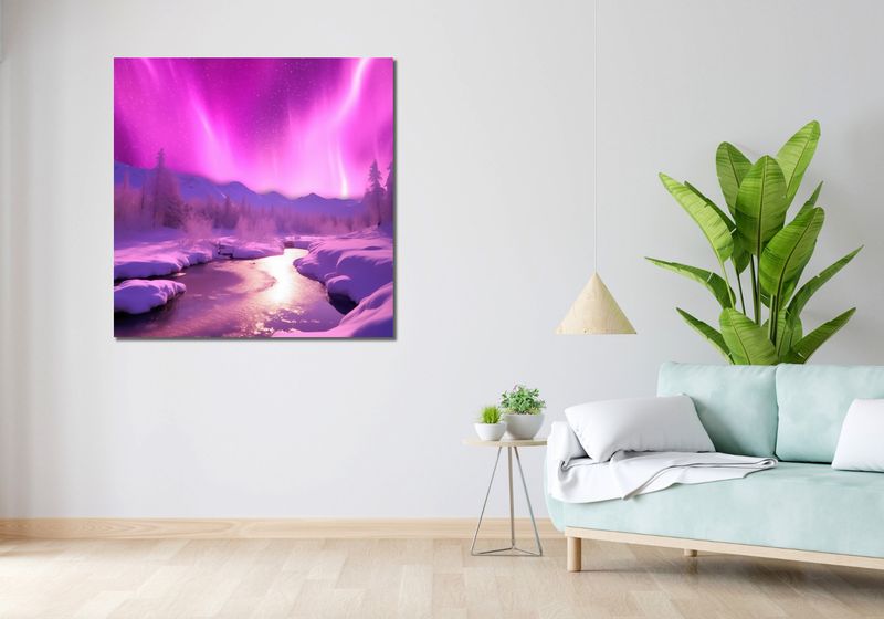 Obraz 100x100cm Aurora Nad Niebiem zdjęcie 2