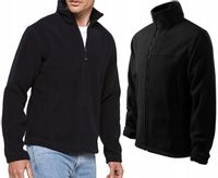 CIEPŁY MIĘKKI POLAR MĘSKI ROZPINANY CZARNY BLUZA ROBOCZA POLAROWA SPORTOWA