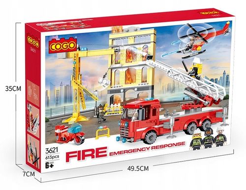 Klocki Cogo Straż Pożarna Pożar na Budowie 613 el na Arena.pl