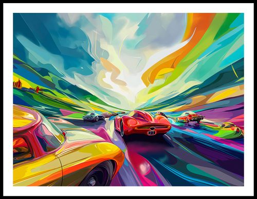 Plakat 80x60cm Wyścig Przy Barwach na Arena.pl