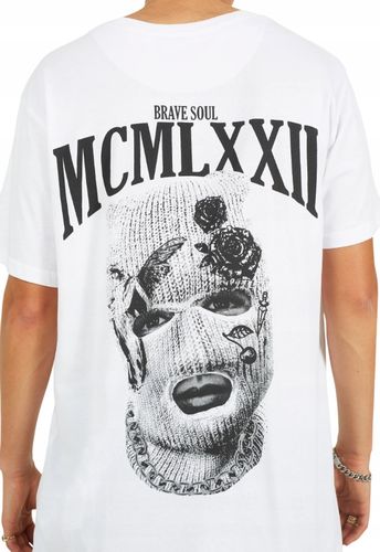 Brave Soul biała koszulka z grafiką r. L na Arena.pl