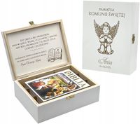 BIBLIA PISMO ŚWIĘTE w Pudełku PREZENT NA KOMUNIE Pamiątka Komunii Świętej