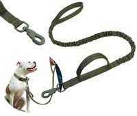 Mocna smycz dla psa taktyczna z uchwytem zielona lina nylonowa
