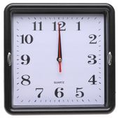 ZEGAR ŚCIENNY 22x22cm Cichy Płynna Praca DUŻE Cyfry Czarny A5916
