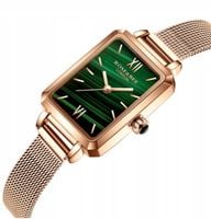 ZEGAREK DAMSKI BRANSOLETA ZŁOTY ZIELONY MALACHIT