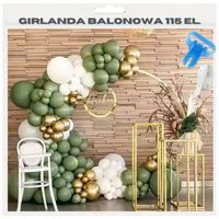 GIRLANDA BALONOWA BALONY DEKORACJE NA ŚLUB WESELE ZESTAW BALONÓW ŁUK 117 EL