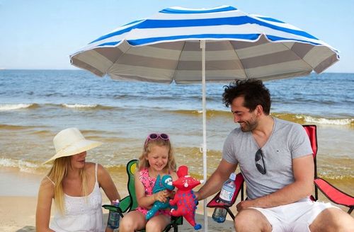 Parasol Plażowy Ogrodowy Łamany Filtr UV 50 + Pokrowiec Captain Mike na Arena.pl