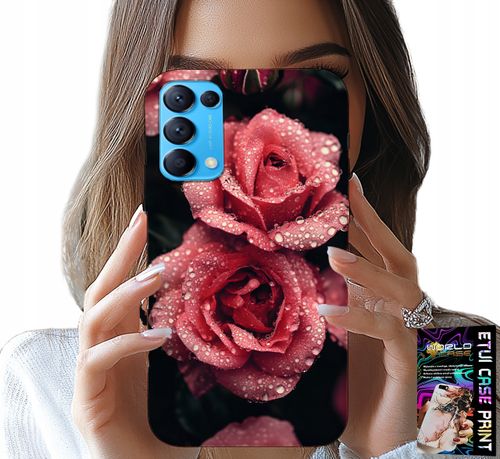ETUI DO OPPO FIND X3 LITE - PIĘKNE RÓŻOWE RÓŻE, KWIECISTE WZORY, CASE na Arena.pl
