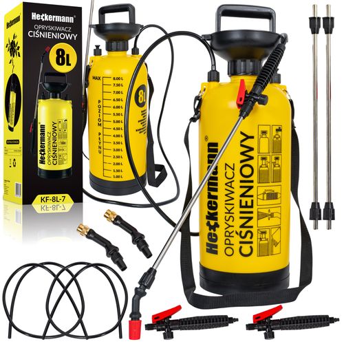RĘCZNY OPRYSKIWACZ CIŚNIENIOWY SPRYSKIWACZ DUŻA POJEMNOŚĆ 8L REGULACJA DYSZ na Arena.pl