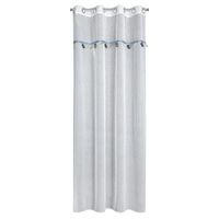 Firana dziecięca na przelotkach z taśmą dekoracyjną CAR 140X250 biała