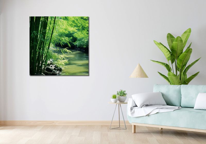 Obraz 90x90cm Spokój Bambusów zdjęcie 2