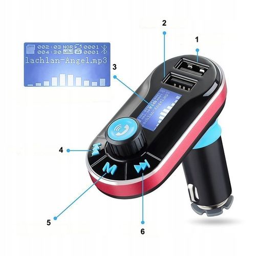 TRANSMITER SAMOCHODOWY FM USB Bluetooth SD AUX na Arena.pl