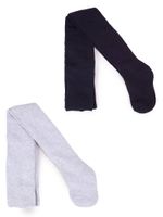 Rajstopy dziecięce bawełniane frotte szaro-czarne 2PAK 80-86 YOCLUB