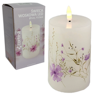 ŚWIECA ŚWIECZKA LED WKŁAD 13 CM Z KWIATAMI KWIATKI RÓŻ RÓŻOWE NA BATERIE