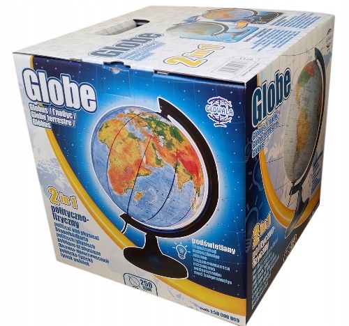 DUŻY GLOBUS PODŚWIETLANY LED WŁĄCZNIK DOTYK 250MM zdjęcie 4