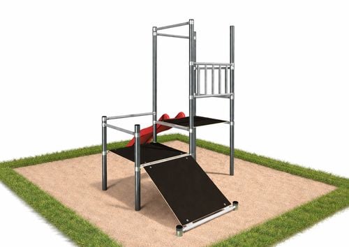 Plac zabaw ogrodowy DUMO START zjeżdżalnia, podesty, rampa wspinaczkowa, stalowy na Arena.pl