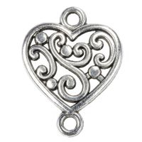 Zawieszka łącznik SERCE serduszko 14x19mm platyna 1szt.