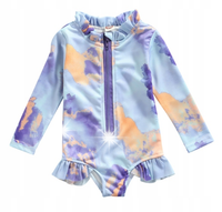 STRÓJ KĄPIELOWY DZIEWCZĘCY KOMBINEZON FIOLET TIE DYE UV UPF50+ 122 5+ LAT