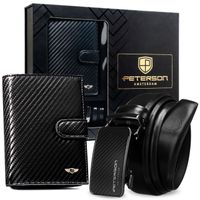 portfel i pasek box ptn n4l-125-p02-bw-7188 black