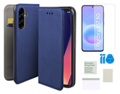Etui z klapką do SAMSUNG GALAXY A57 5G pokrowiec niebieski + folia ochronna