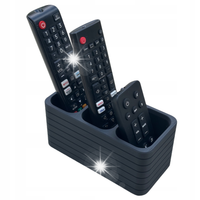 Uchwyt Stojak na 3 Piloty TV Organizer Czarny 15cm Nowoczesny RTV