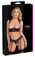 cottelli lingerie komplet 2-częściowy fioletowa koronka perły 75b/s