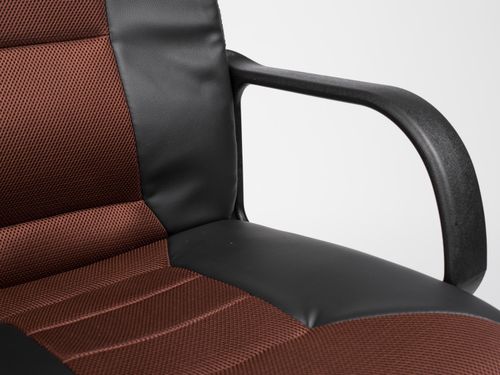 Skórzany fotel z mikrosiatką Sofotel 518B czarno-brązowy na Arena.pl