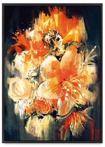 Plakat abstrakcja obraz kwiaty 30x40 cm w czarnej ramie na Arena.pl