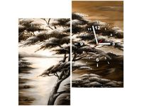 60X60 KWADRAT ZEGAR ŚCIENNY DRZEWO SAWANNIE OBRAZ