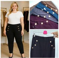 Spodnie Damskie Wysoki Stan Mega Elastyczne KOLORY P967 r.5XL/6XL