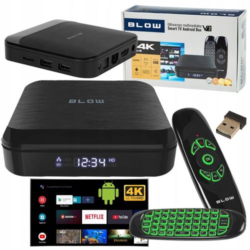 SMART BOX TV ANDROID BLUETOOTH 4K WIFI ODTWARZACZ HDMI USB PILOT PRZYSTAWKA na Arena.pl