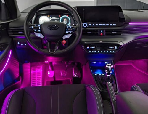 Oświetlenie LED RGB Wnętrza Pojazdu Auta Kabiny Tuning Zestaw Aplikacja na Arena.pl