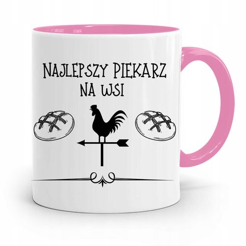 Kubek Różowy Dla Piekarza Najlepsz Na Wsi Prezent Z Nadrukiem Ze Zdjęciem na Arena.pl