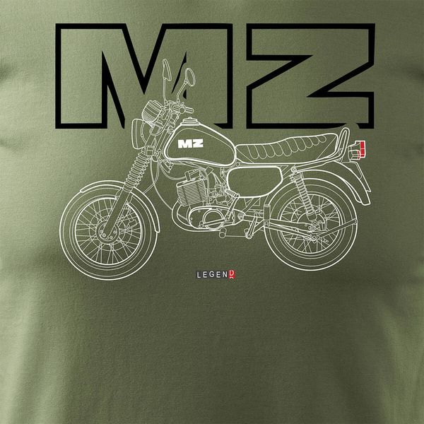 Koszulka motocyklowa na motor MZ ETZ 150 męska khaki REGULAR XL zdjęcie 2