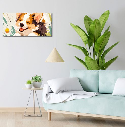 Obraz 70x30cm Beztroski Corgi na Arena.pl