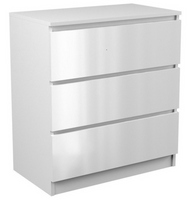 Komoda 3 Szuflady 70 cm Biały Połysk MALWINA TS