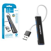 Denmen Hub USB 4XUSB Czarny Aluminium  DU17