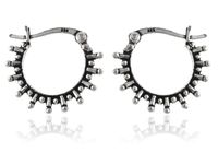 KOLCZYKI OKSYDOWANE SREBRNE AŻUROWE KÓŁKA KOŁA