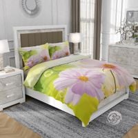 Pościel 3D bawełna satyna 160x200cm- POLNE KWIATY